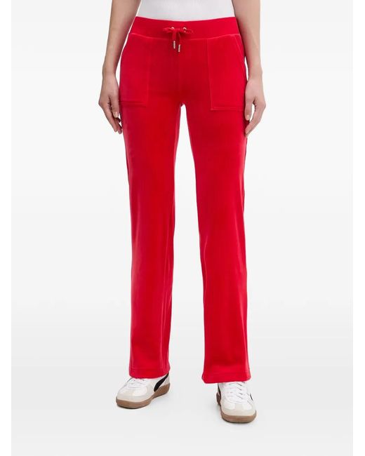 Pantalones de chándal con cordones y bolsillo de parche Juicy Couture de color Red
