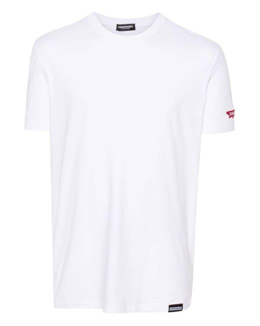 DSquared² White Logo-patch T-shirt for men