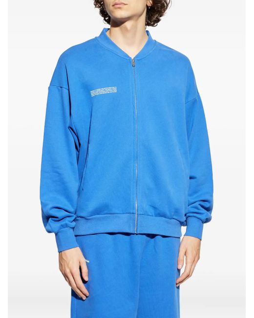 PANGAIA Blue Zip-Front Bomber Jacket