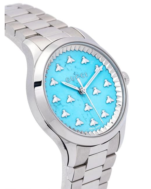 Gucci Blue G-timeless Stainless Steel & Turquoise Bracelet Watch