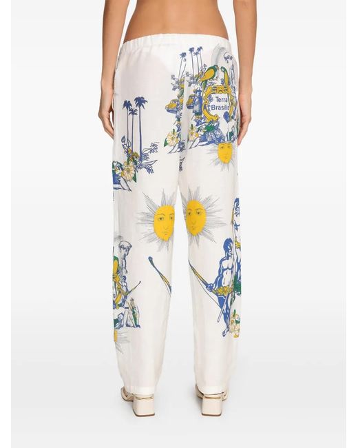 Amir Slama White Graphic-Print Trousers