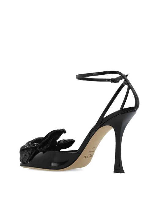 Jimmy Choo Black Mimmi Flower-Detail Heels