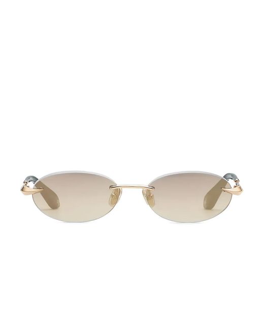 Roberto Cavalli Metallic Rimless Oval Sunglasses