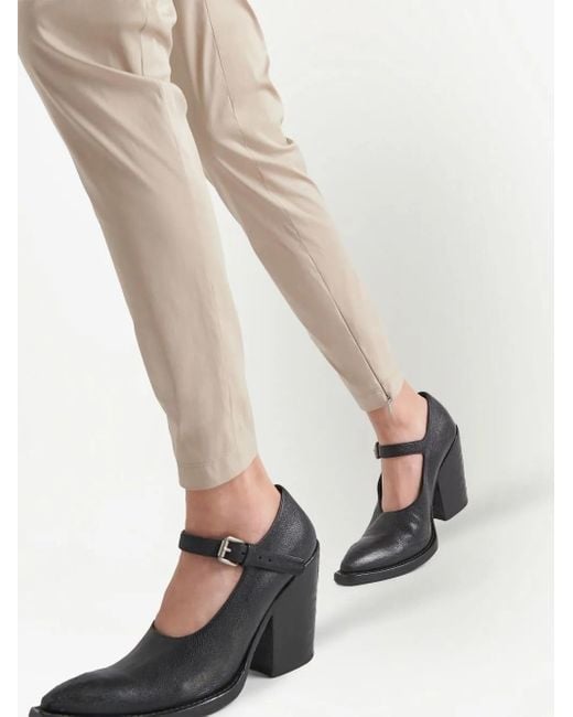 Prada Natural High-Waisted Slim-Cut Trousers