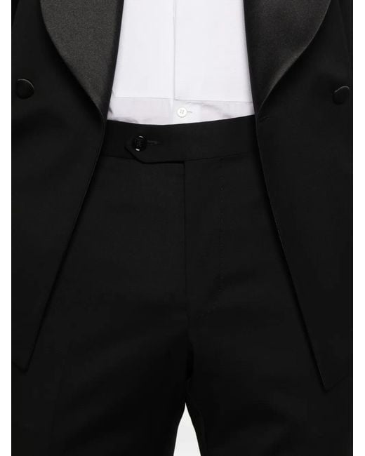 Luigi Bianchi Black Shawl-Lapel Double-Breasted Suit for men