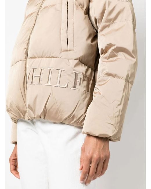 Tommy Hilfiger Natural Logo-Embroidered Hooded Puffer Jacket