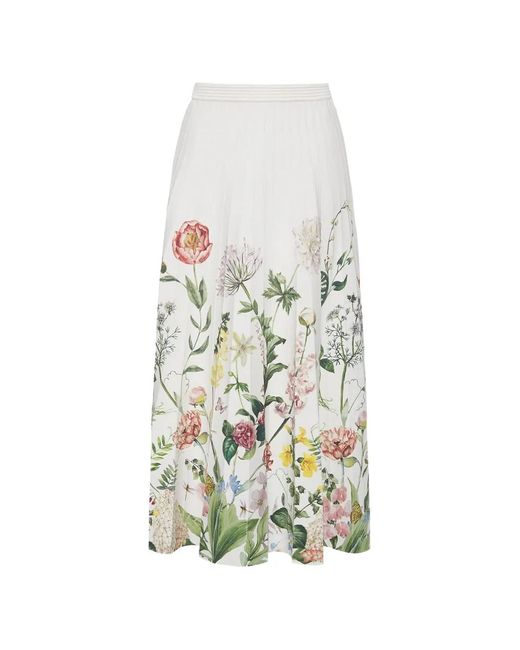 Cara Cara White Tavira Pleated Midi Skirt