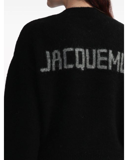Jersey con logo en intarsia Jacquemus de color Black
