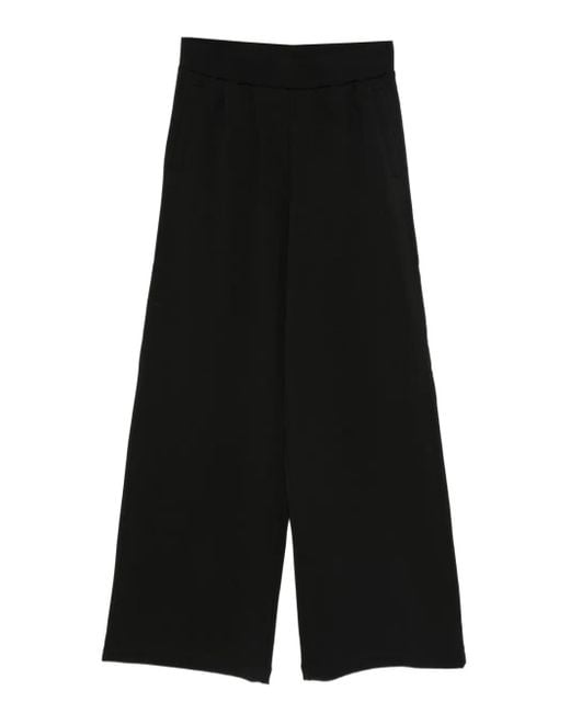 Liu Jo Black Flared Wide-Leg Trousers
