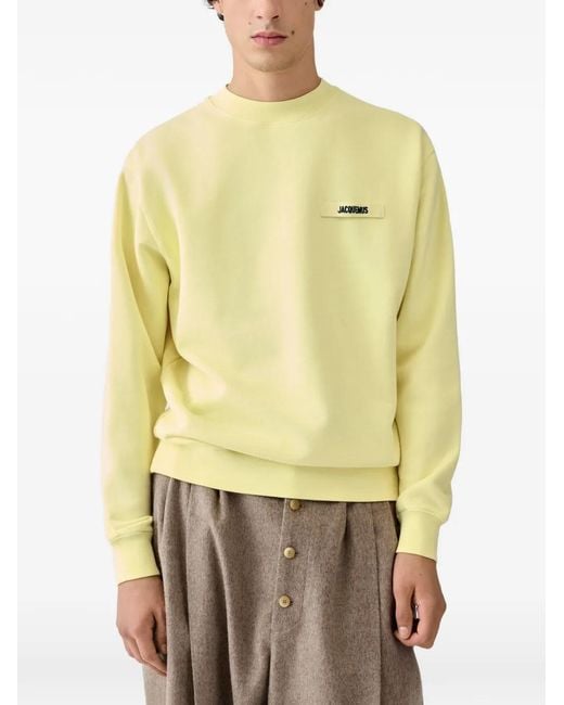 Jacquemus Yellow Logo-Patch Sweatshirt for men