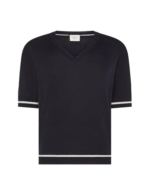 Cruna Blue Elsa Stripe-Trim T-Shirt