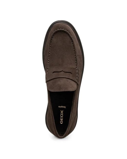 Geox Brown Massimiano Suede Loafers for men