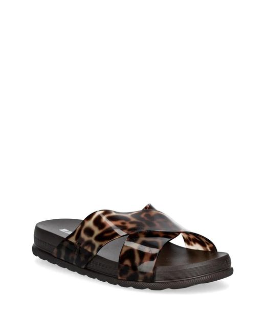 Melissa White Leopard-Print Crossover Sandals