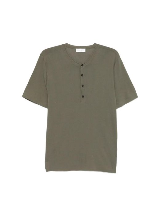 Roberto Collina Green Buttoned Polo Shirt for men