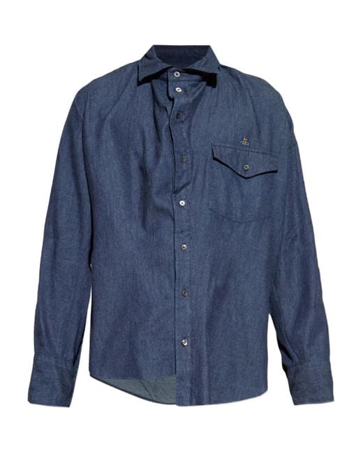 Vivienne Westwood Overhemd Met Knopen En Logo in het Blue voor heren