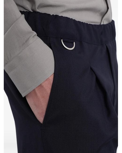 Low Brand Blue Tokyo Pleated-Detail Trousers for men