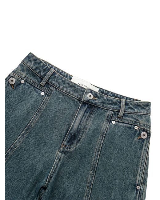 Feng Chen Wang Draped Cargo Jeans in Blue | Lyst