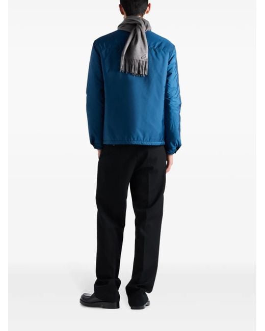 Prada Blue Triangle-Logo Shirt for men