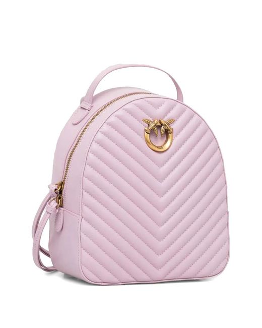 Pinko Pink Leather Backpack