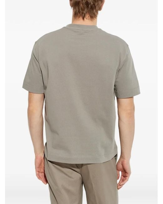 Emporio Armani Gray Embroidered T-Shirt for men