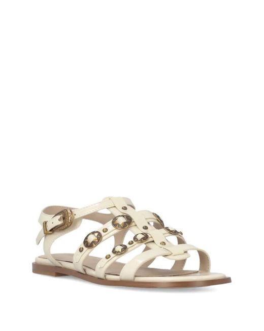 Pinko Natural Buckled Multi-Strap Sandals