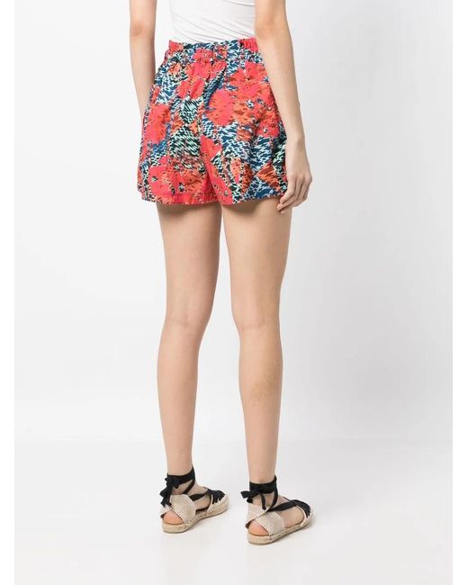 Ulla Johnson Red Edlyn High-Waist Mini Shorts