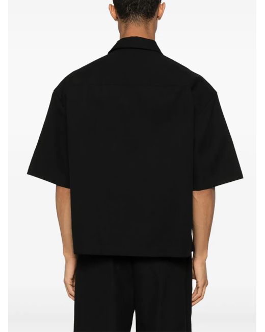 Studio Nicholson Black Short-Sleeve Shirt for men