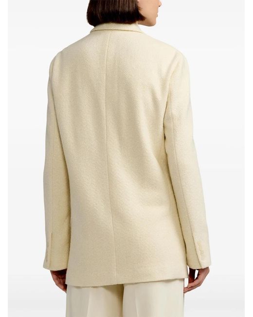 Ralph Lauren Natural Herringbone Double-Breasted Blazer
