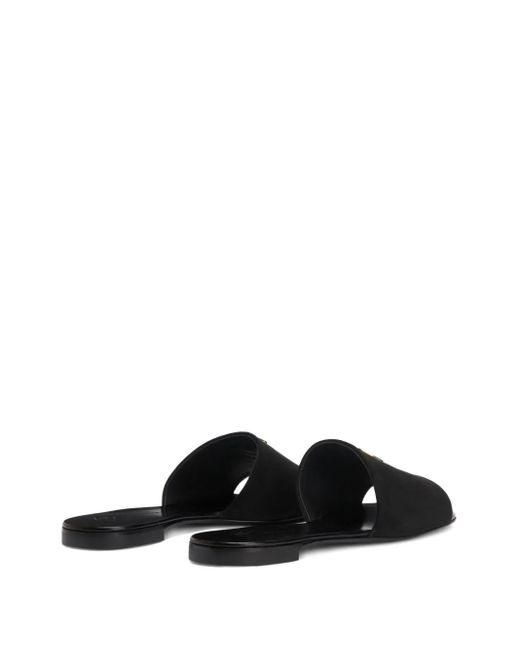 Giuseppe Zanotti Black Logo-Plaque Mules