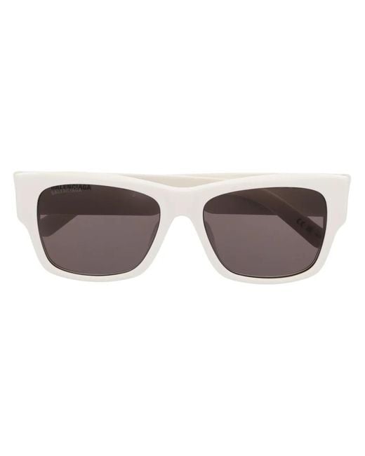 Balenciaga Brown Logo-Engraved Square-Frame Sunglasses