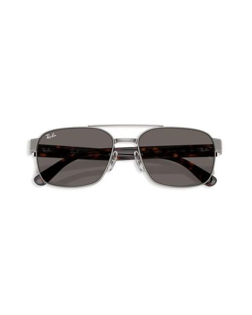 Ray-Ban Gray Logo-Lettering Sunglasses