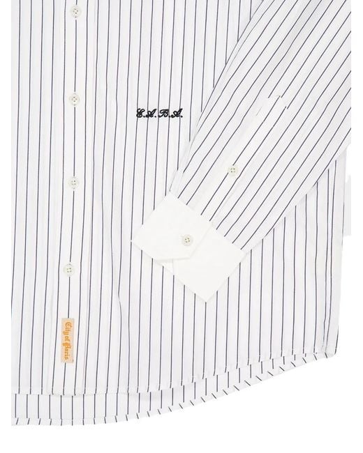 Bode White Steamboat Stripe-Pattern Shirt for men