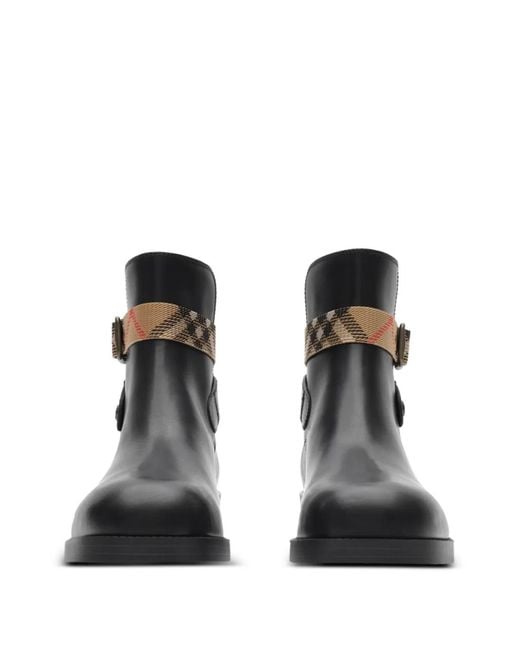 Burberry Black Leather Huntley Boots
