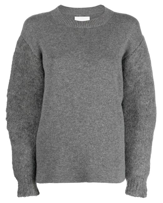 Jil Sander Gray Crew-Neck Jumper