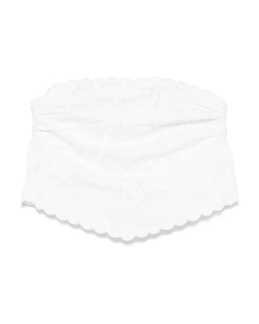 BERNADETTE White Beurre Embroidered Top