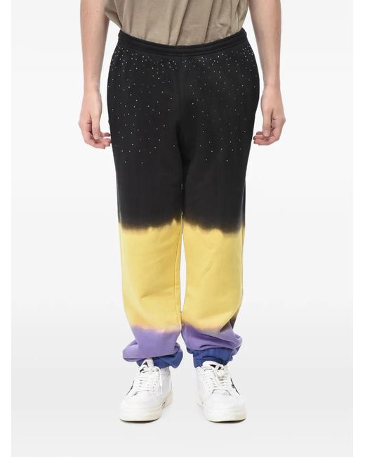 Off-White c/o Virgil Abloh Black Rhinestone-Embellished Tie-Dye Track Pants for men
