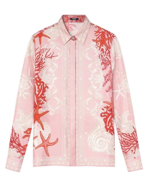 Camisa con varios estampados Versace de color Pink