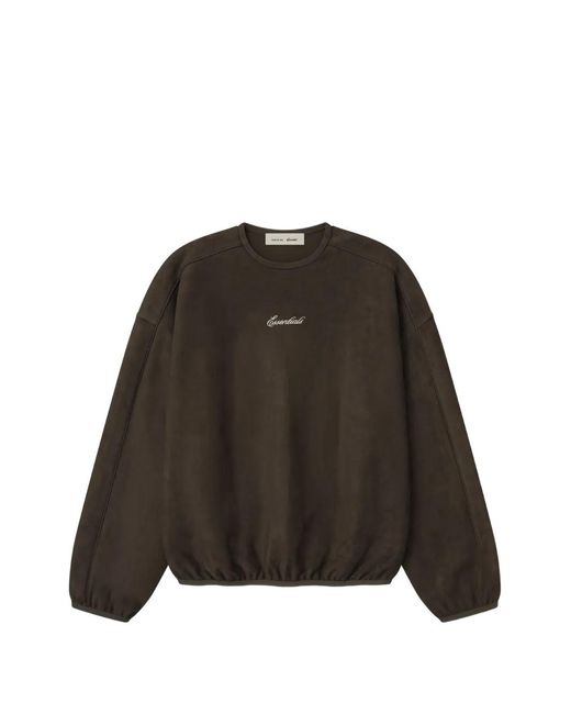 Fear Of God Brown Suede Fleece Logo-Embroidered Sweater for men