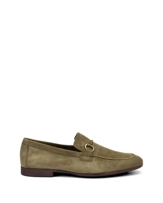 Frau Green Clasp-Detail Suede Loafers for men