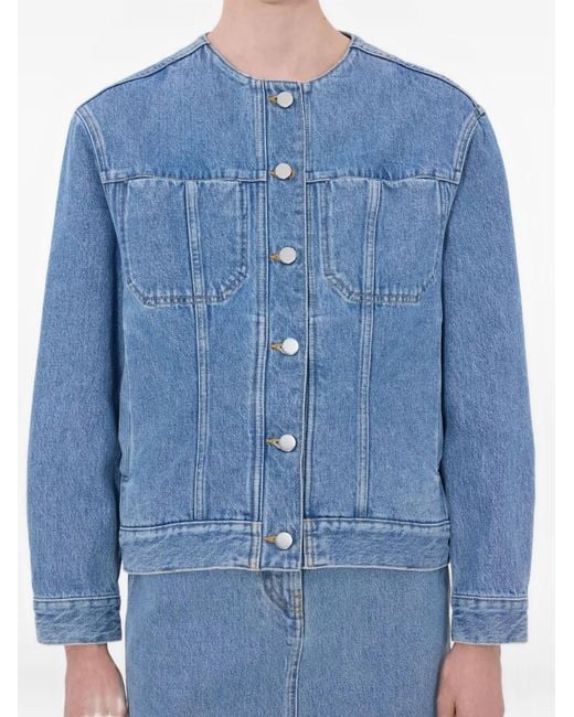 Loulou de Saison Blue Rima Patch-Pocket Jacket