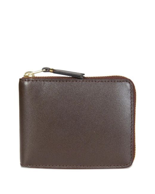 Comme des Garçons Brown Leather Zip Wallet for men