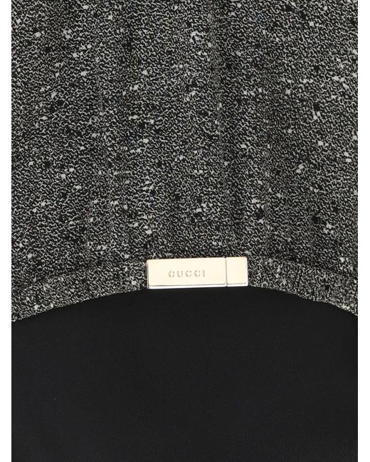 Gucci Gray Sleeveless Bow-Detail Blouse