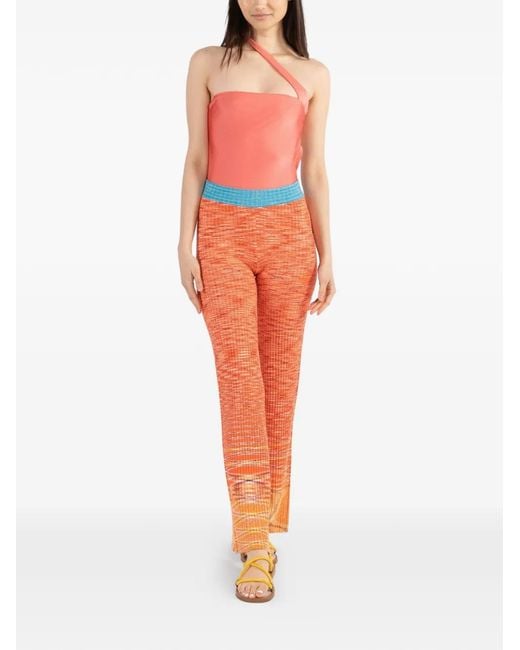 JADE Swim Red Halo One-Shoulder Swimsuit