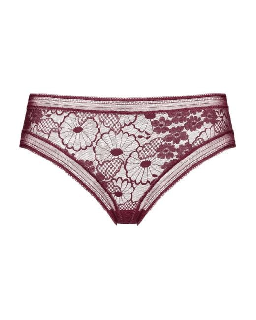 Eres Pink Mielée Slip Mit Blumenspitze