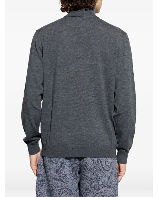 Pull À Logo Brodé Etro pour homme en coloris Gray