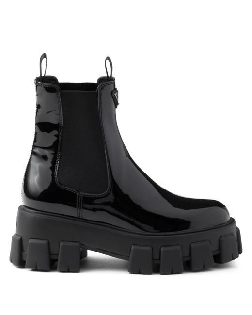Prada Black Monolith Ankle Boots