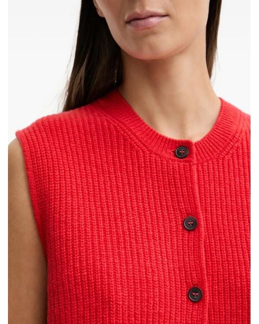 Marc O' Polo Red Buttoned Knitted Vest
