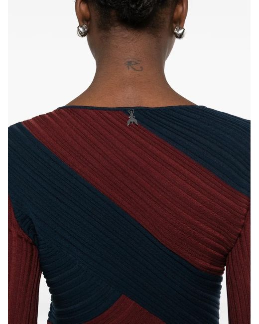 Patrizia Pepe Blue Sculptural Knitted Midi Dress