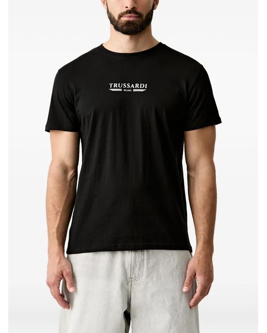 Trussardi Black Logo-Print T-Shirt for men