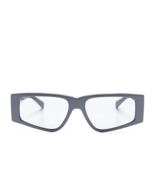 Dolce & Gabbana Gray Logo-Plaque Rectangle-Frame Sunglasses for men